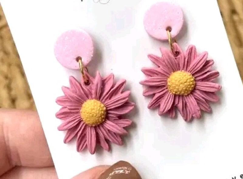 Clay Flower Earring No 8