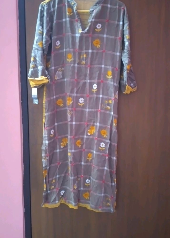 Yellow Cotton Kurti