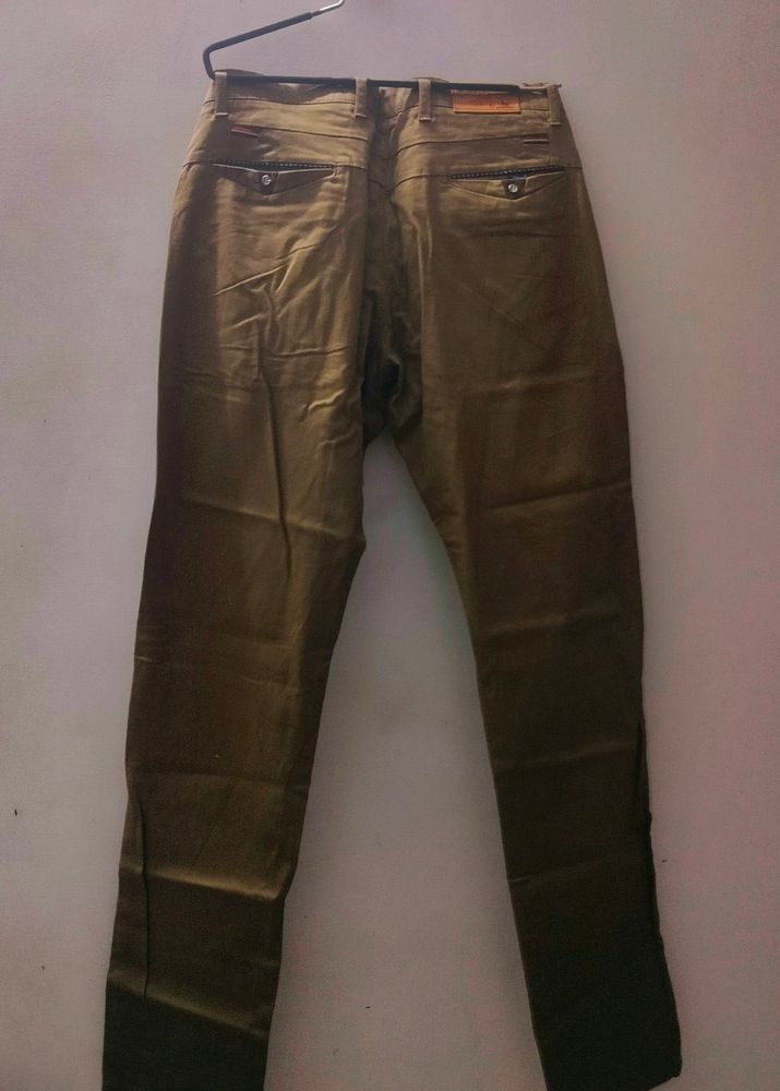 Brown Casual Straight Pants