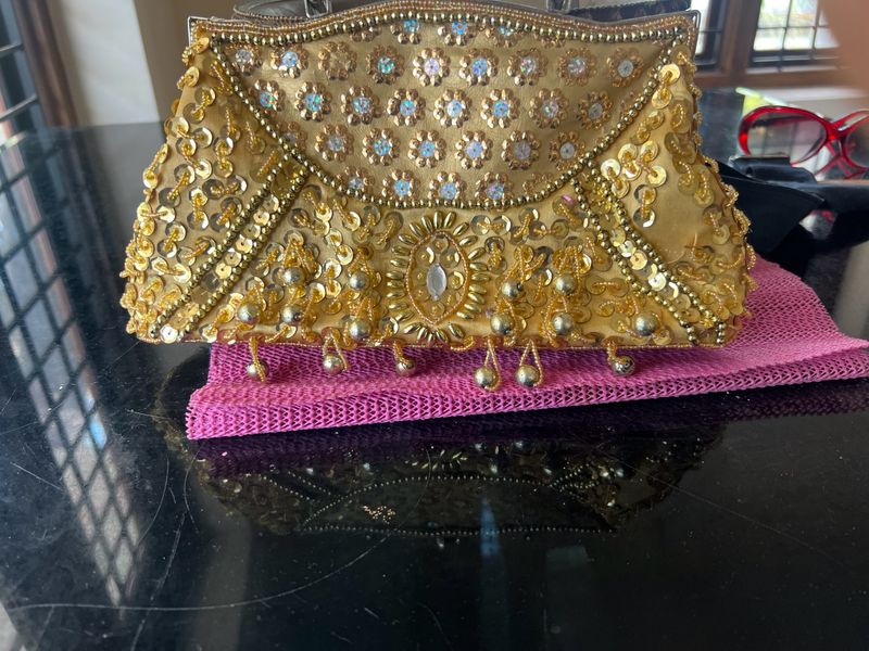 Golden Color Bridal Bag