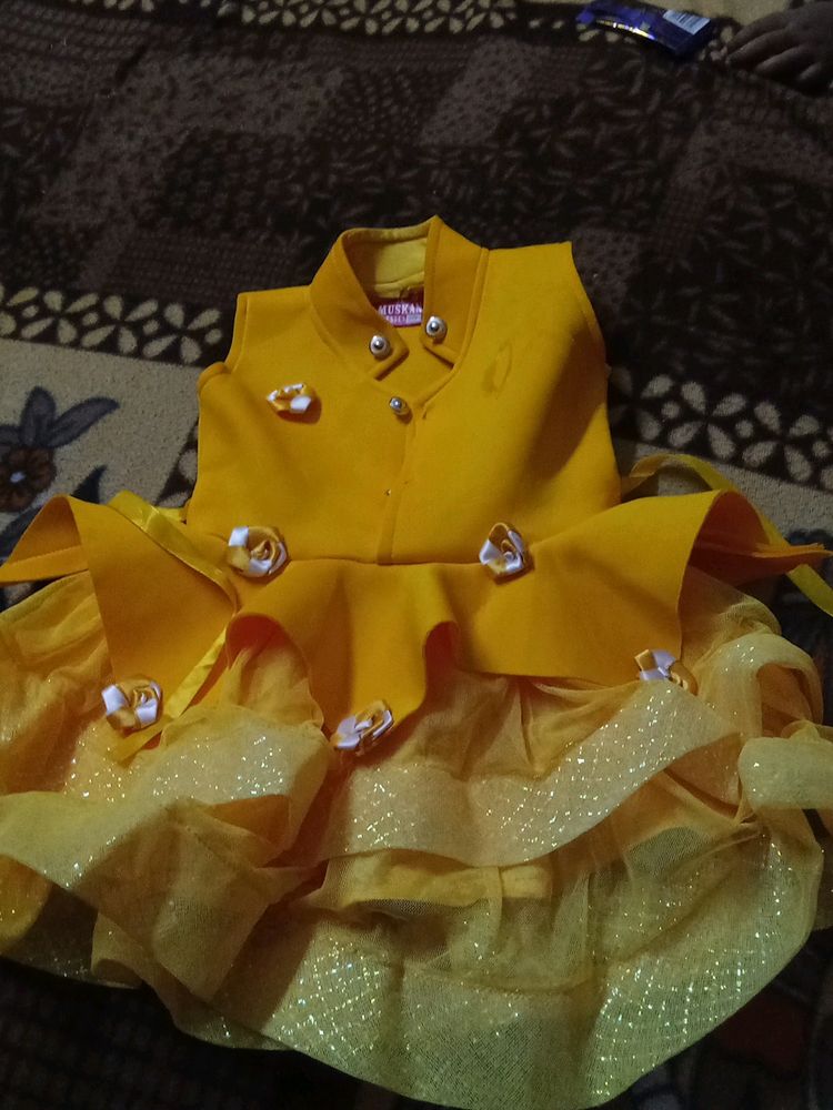 Beutiful Yellow Baby Frock