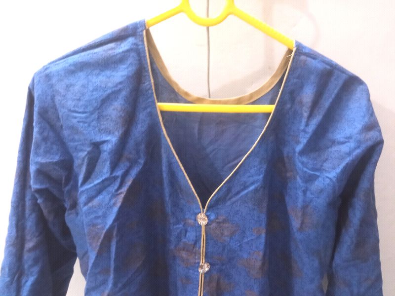 Blue Printed Staight Kurta