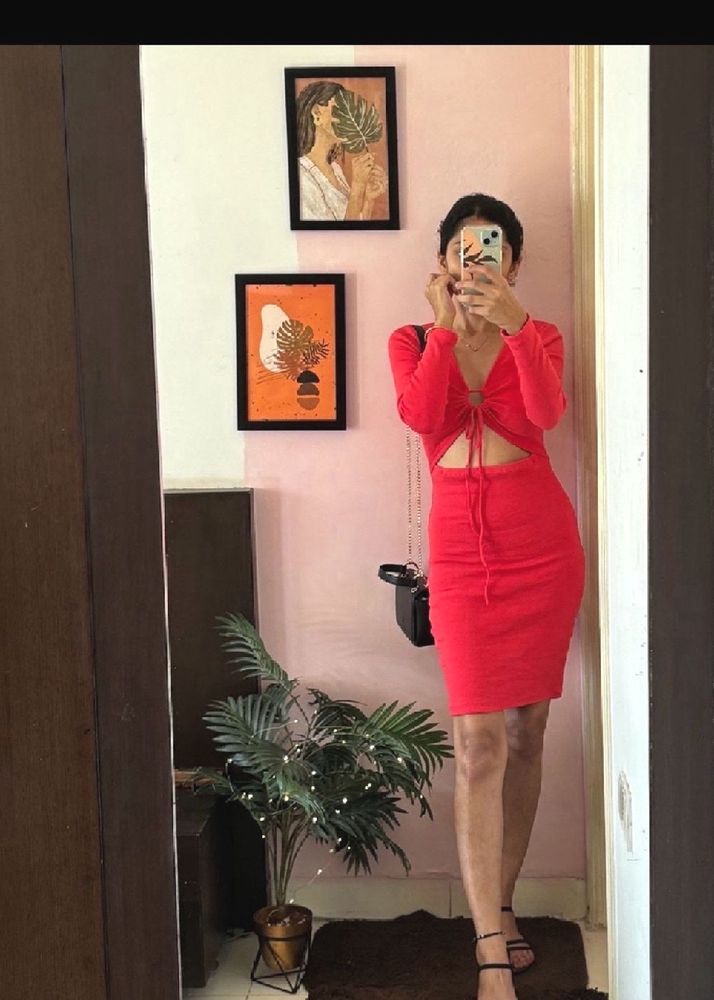 Coral Dress Cutout