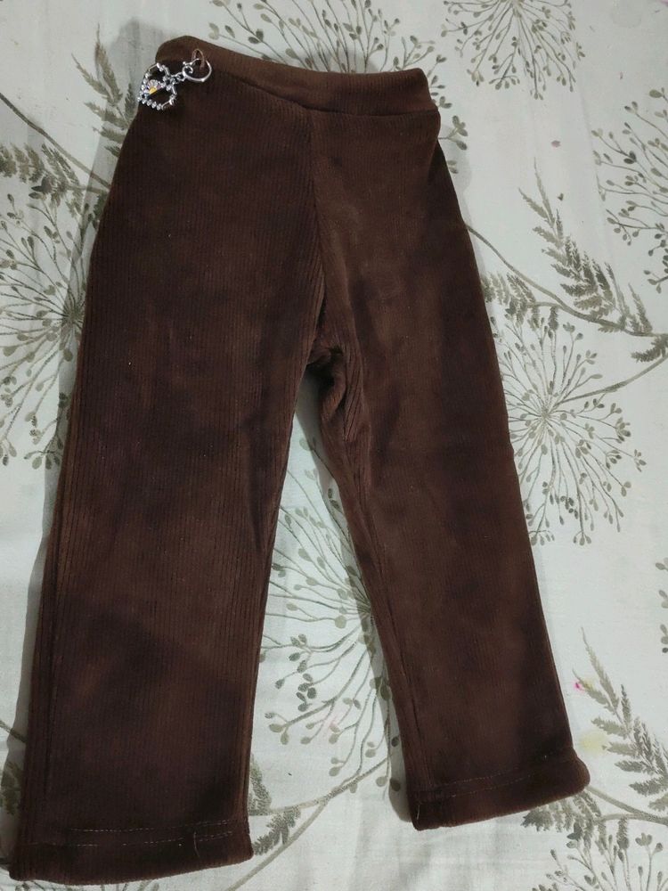 Velvet Pant For Baby Girl 6 To 12 Months