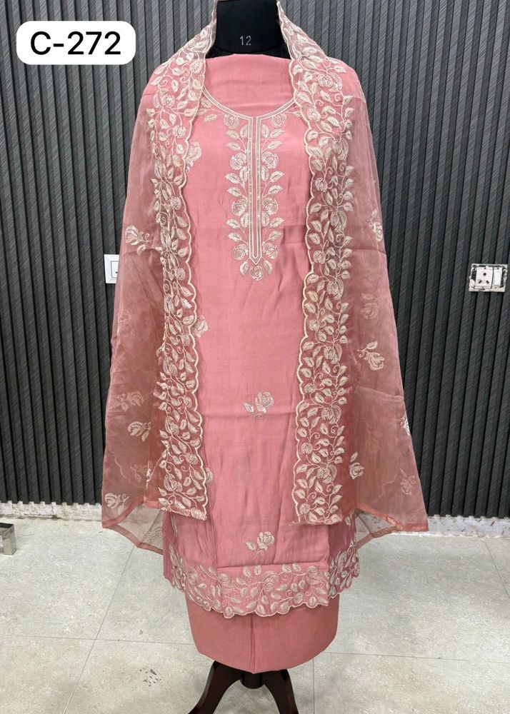 Peach Beautiful Unstitched Kurta Set 😻😻🫶🫠🫠