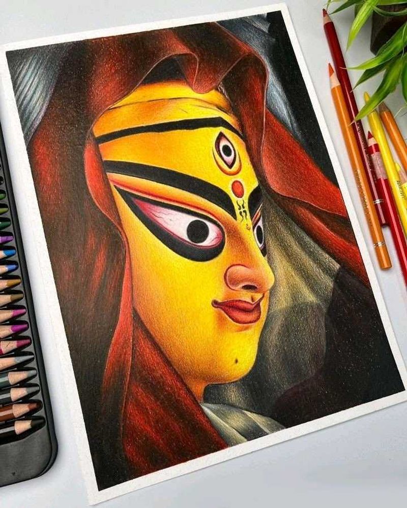 Durga Mata Drawing