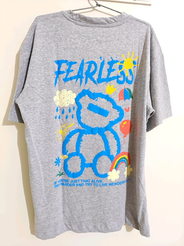 New Oversized Fearless Printed Tshirt Unisex