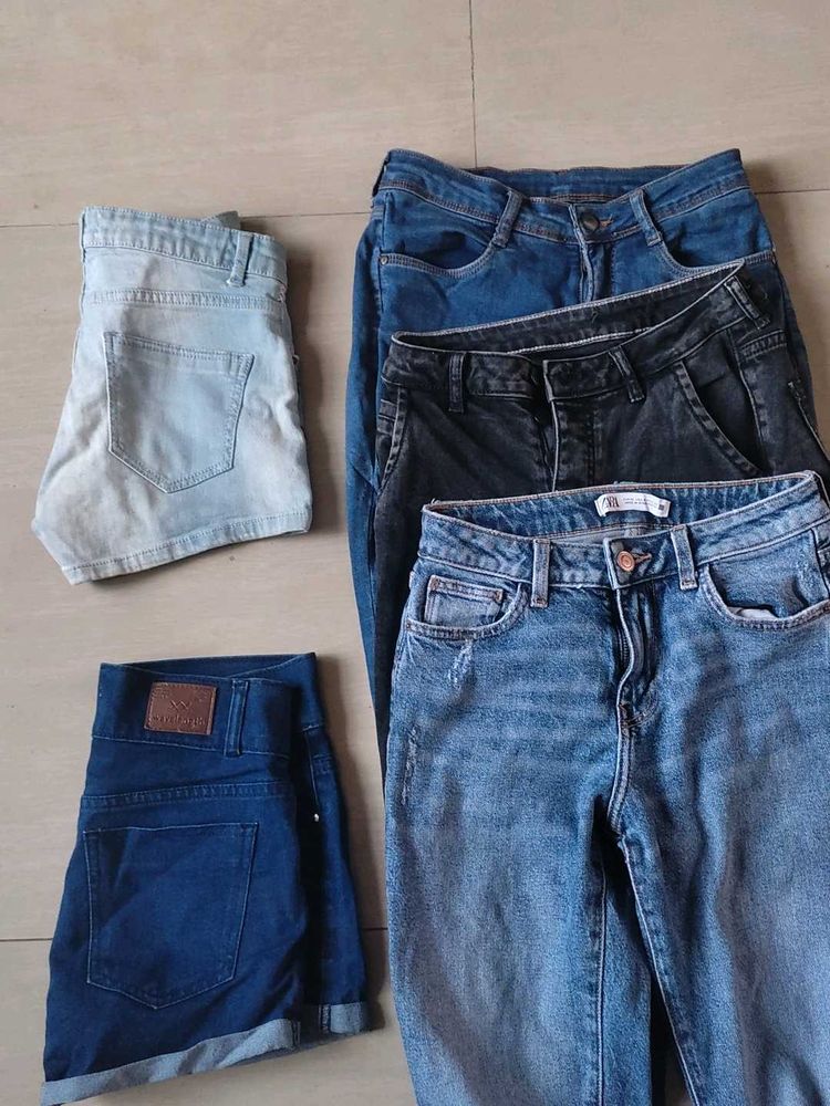 Denim Jean And Shorts Waist 26