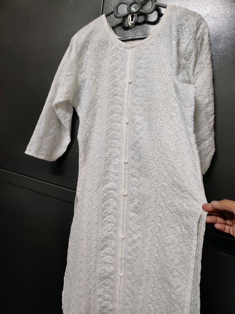 Kurta Plazzo With Chiken Fabrics