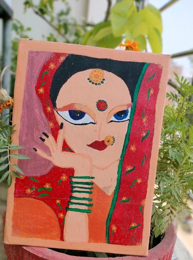 Handmade Painting Of Indian Bride