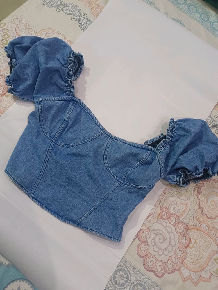 Denim Corset Top