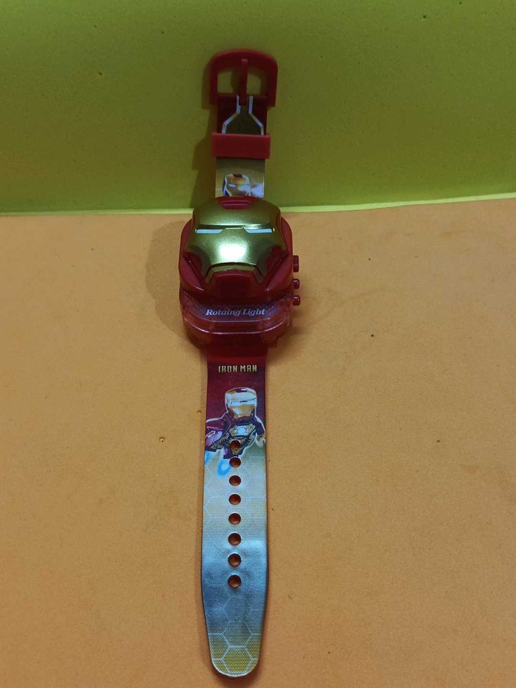 Iron Man Theme Clip Watch With Light & Music