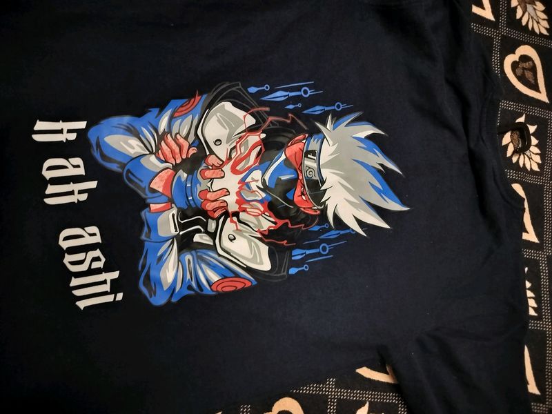 NARUTO KAKASHI BACK PRINTED OVERSIZED T-SHIRT