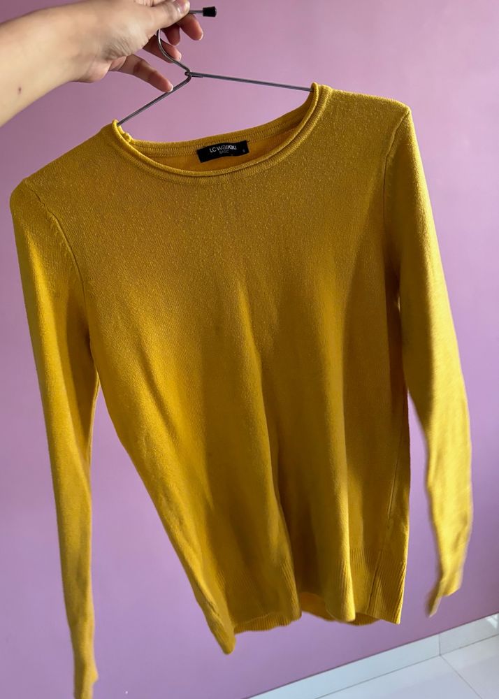 YELLOW FULL SLEEVES TOP FOR WOMEN