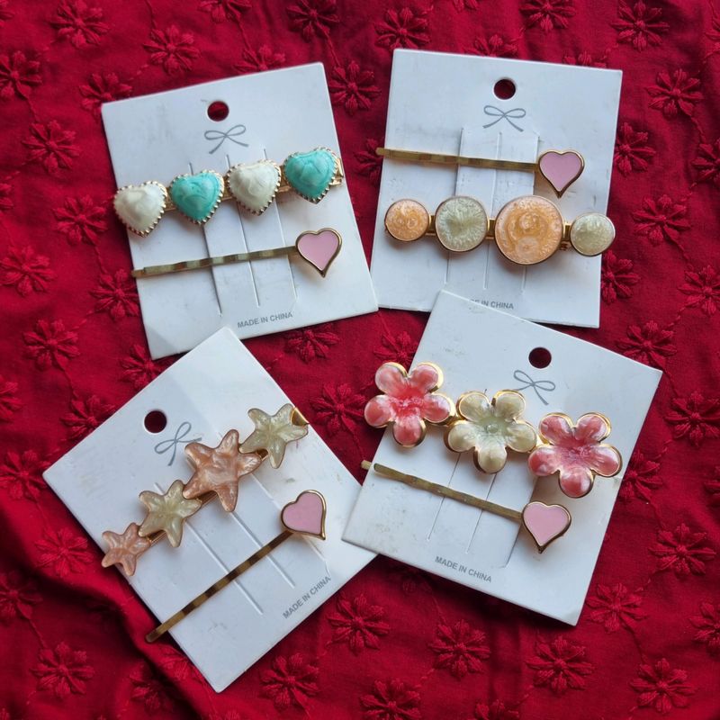 Korean Hair Pins Card Combo Of 4