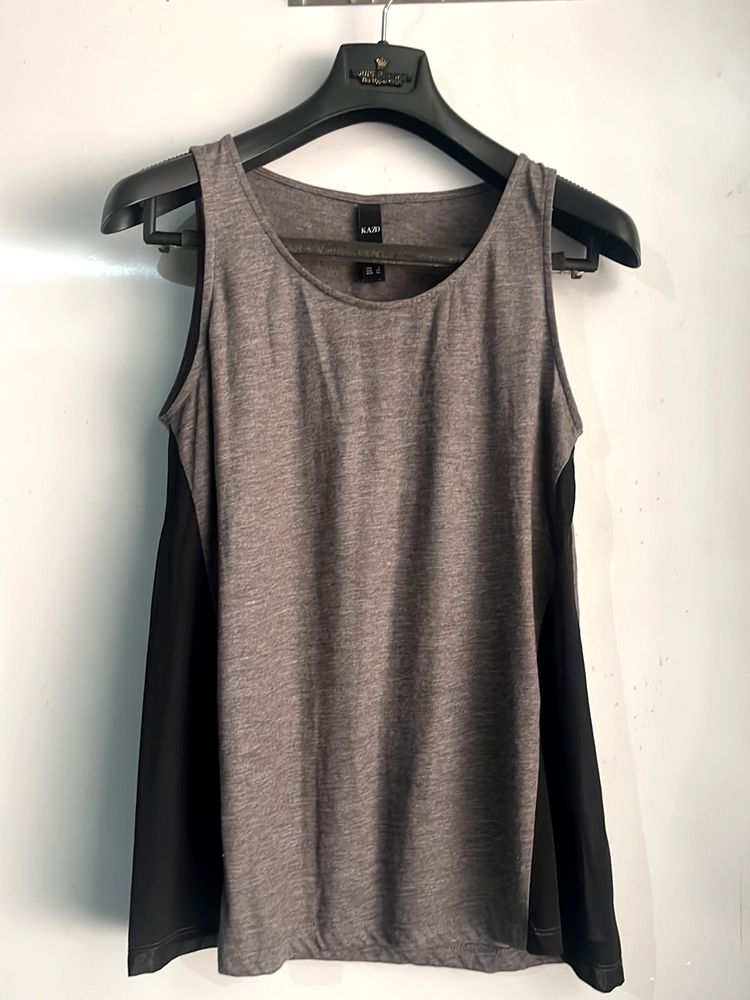 Grey Sleeveless Casual Top