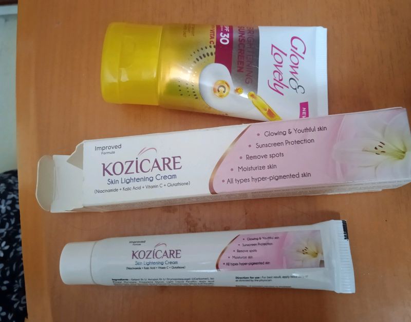 KOZICARE CREAM & GLOW AND LOVELY SPF30 Sunscreen