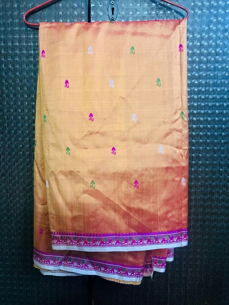 Beautiful Silk Orange Colour Saree