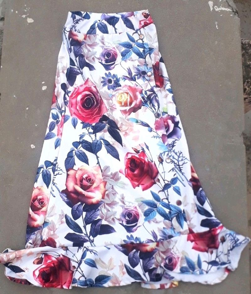 Floral Fish Tail Long Skirt