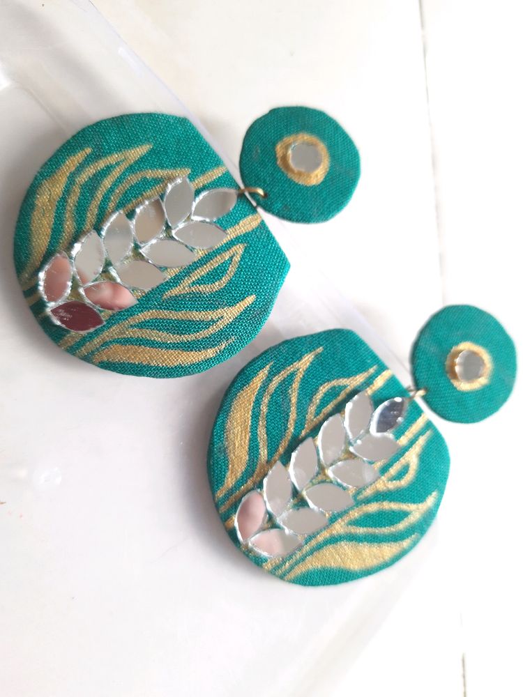 Green Mirror Earings