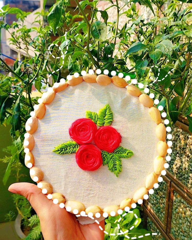 Beautiful Rose Embroidery hoop