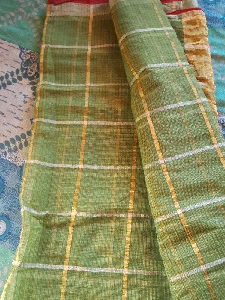 Olive Green Beautiful Saree