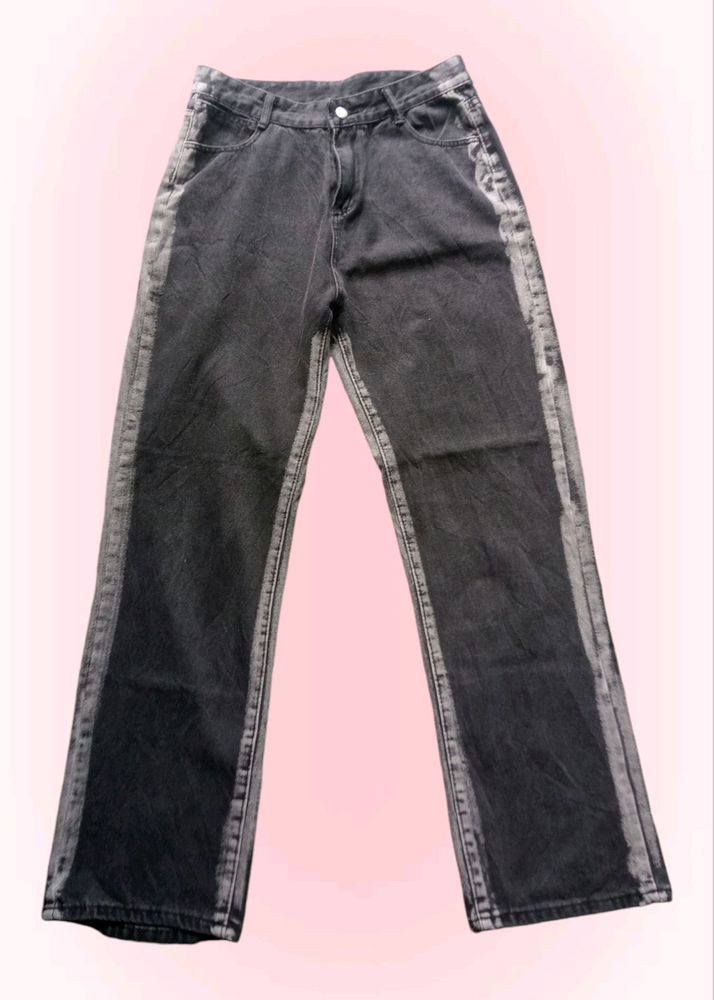 ๋࣭ ⭑⚝Side Coloured Wide Leg Jeans