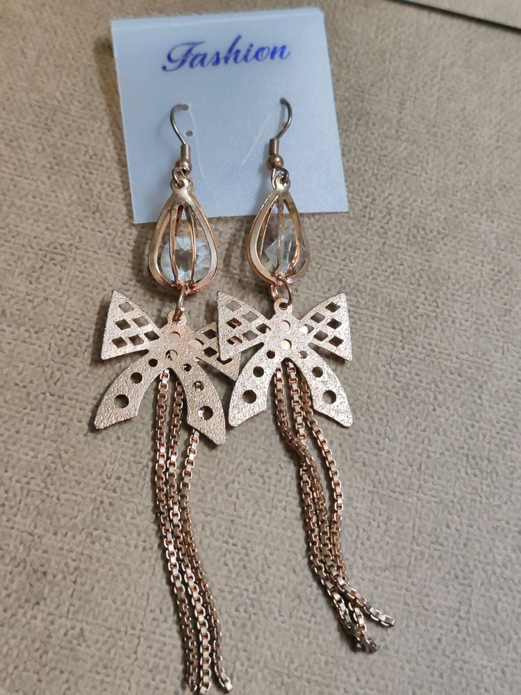 Korean Butterfly Rose Gold Earrings