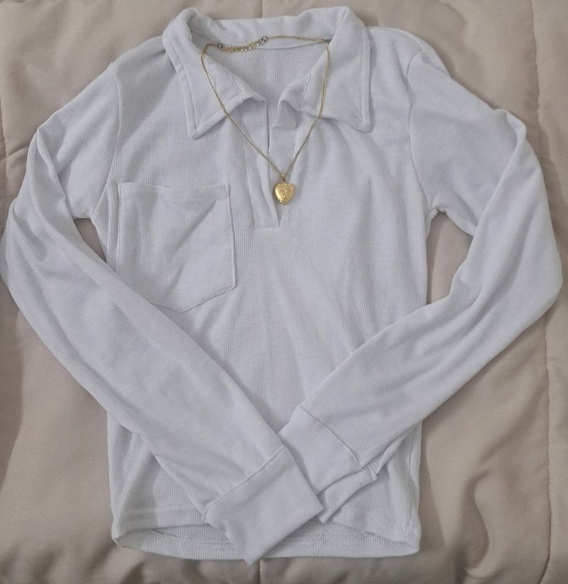 white zara coded top