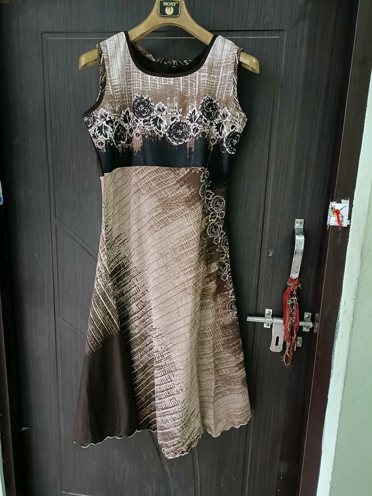 Frock Style Kurti Brown