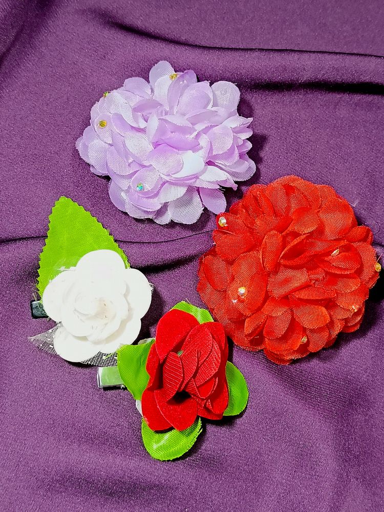 COMBO 4 !! FLOWER CLIPS FOR GIRLS