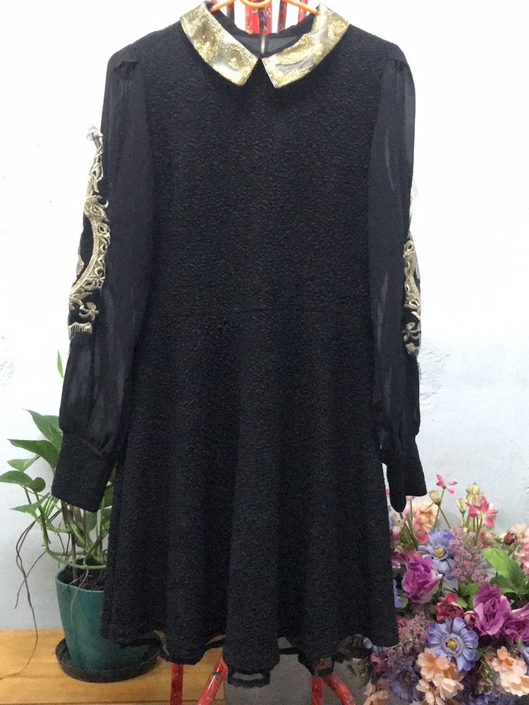 Black N Gold design Dress