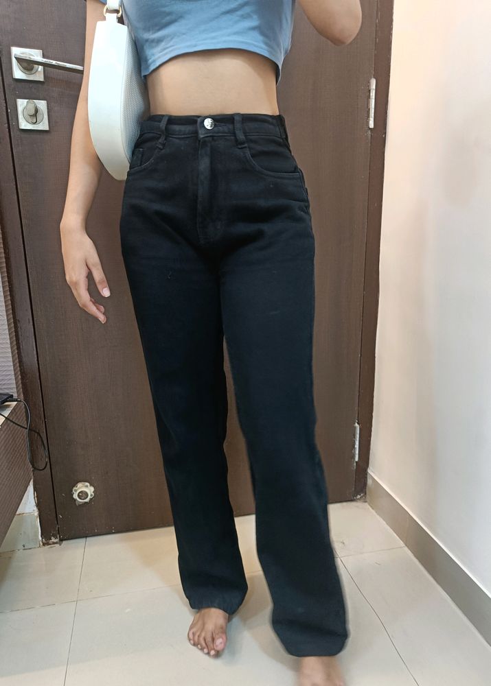 Black Straight Leg Jeans