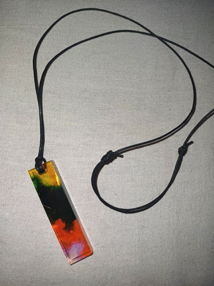 Unisex Resin Pendant With Adjustable Cord.