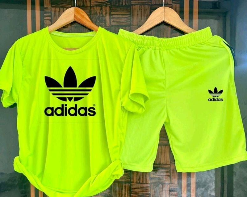 Trendy Adidas Tracksuit Tshirt And Shorts Set