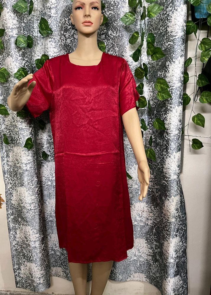 Red FASHION Round Neck Dress