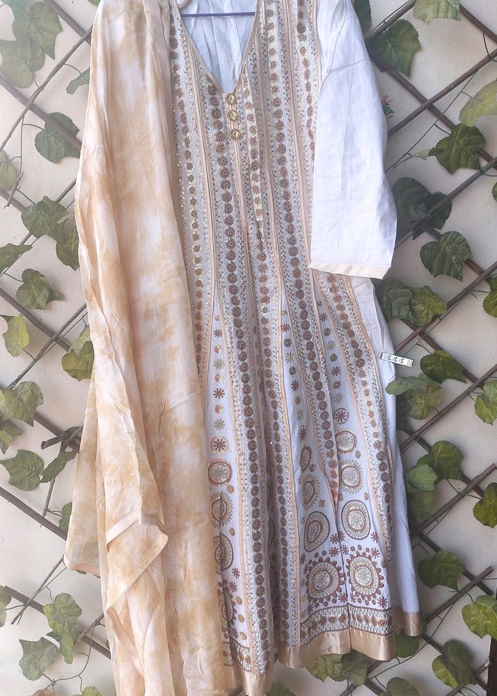 White Anarkali Suit