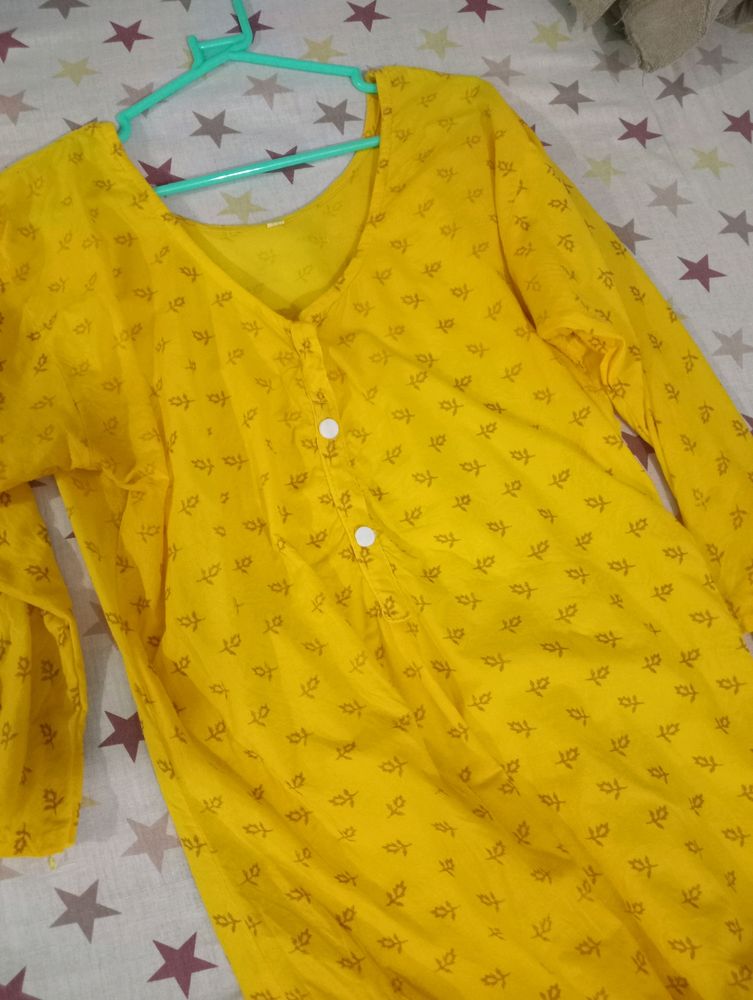 Beautiful Bright Yellowish Kurti 😍