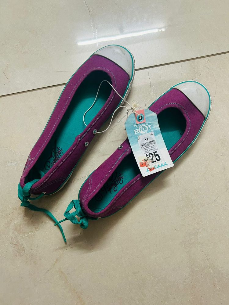 Target Purple & Neon Green Ballerinas