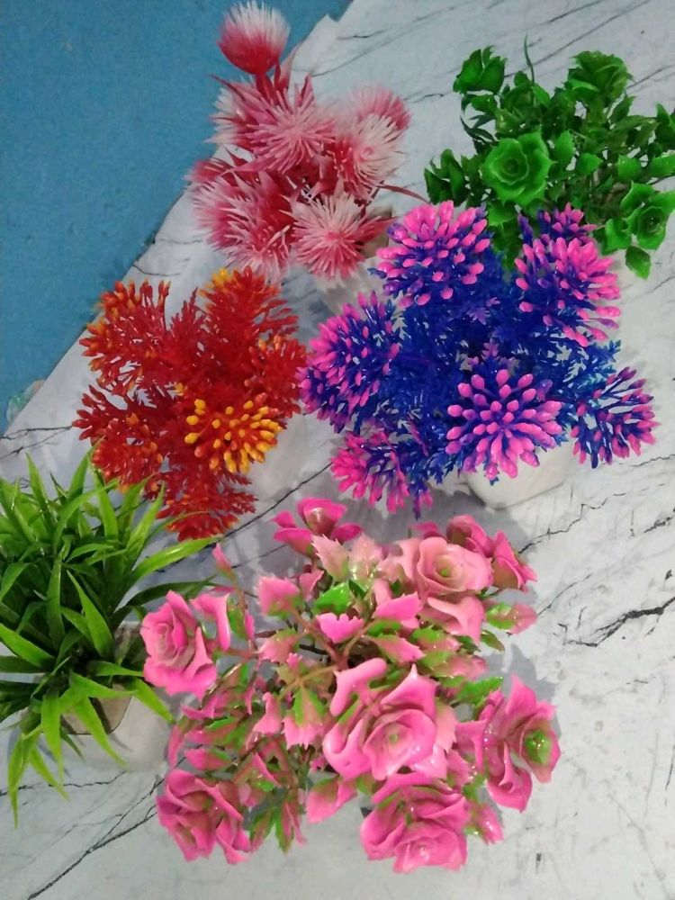 Very Low Price Pack Of 6 Artificial Flowers Plants