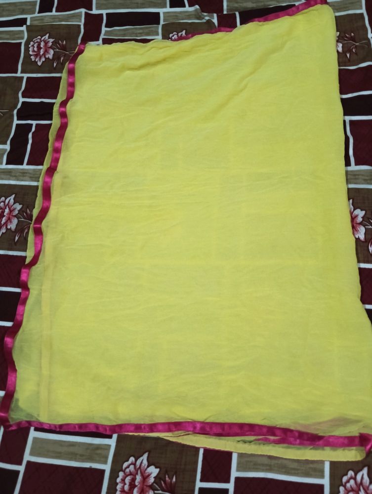 yellow plain dupatta