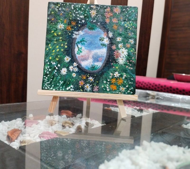 Painting Window to the Sky( Mini Canvas)