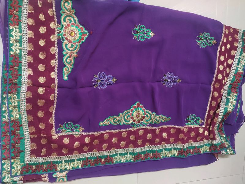 Saree with blouse size30(adjustable)..never used