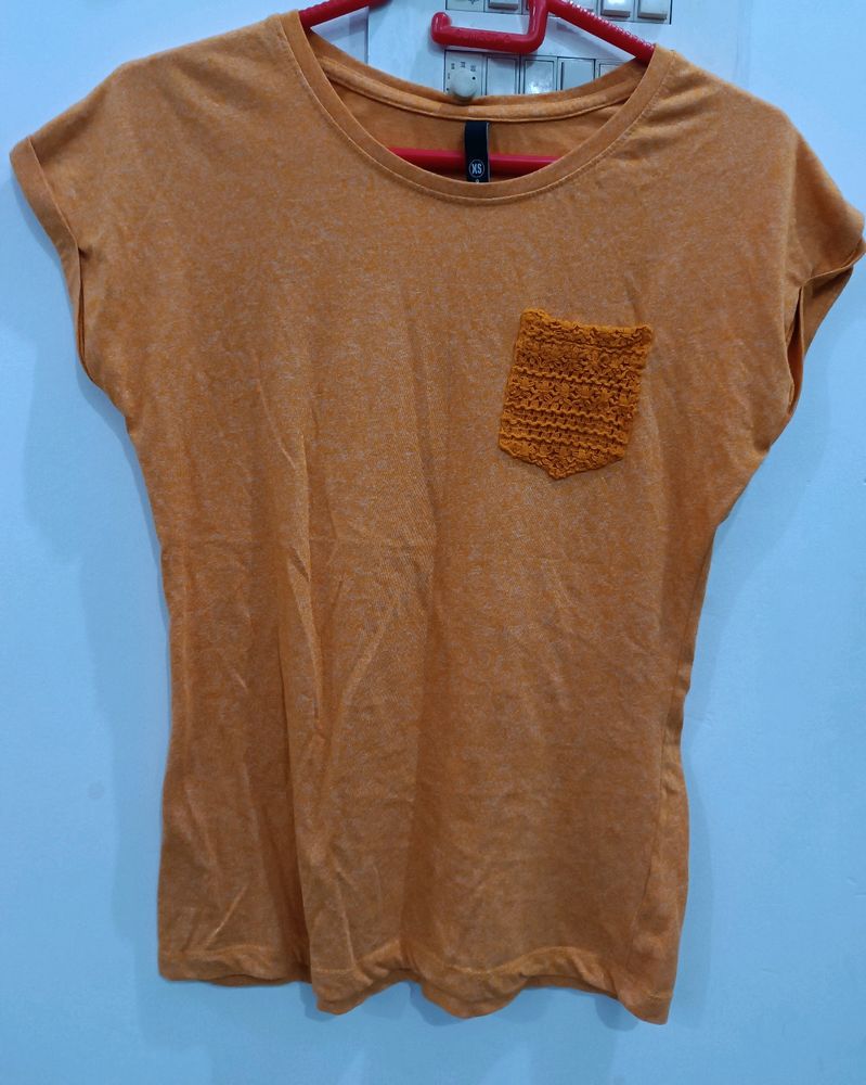 Mustard T Shirt For Womens Casual Wear