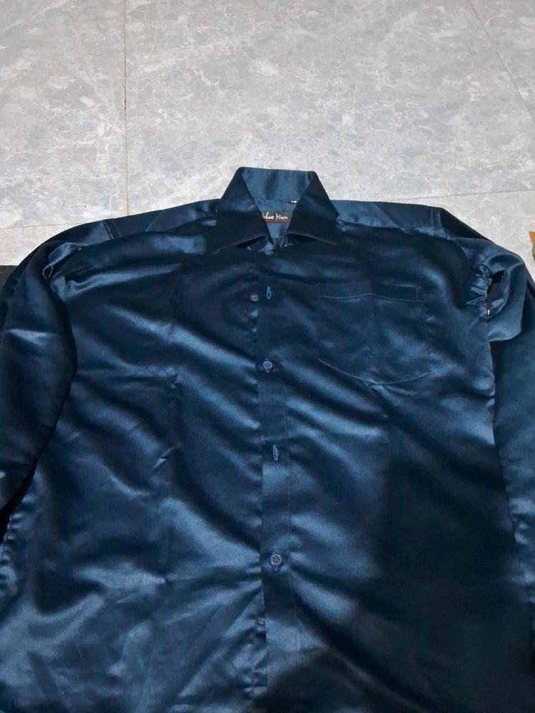 Shirt Like Satin With Partywear