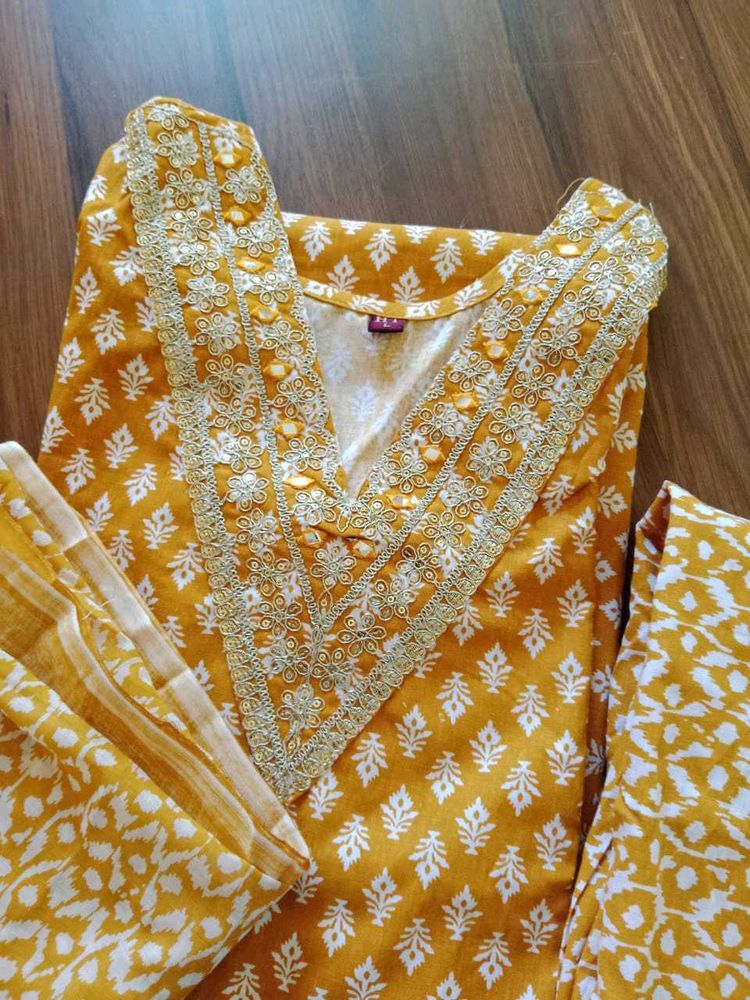 Mustard Colour Kurta Set