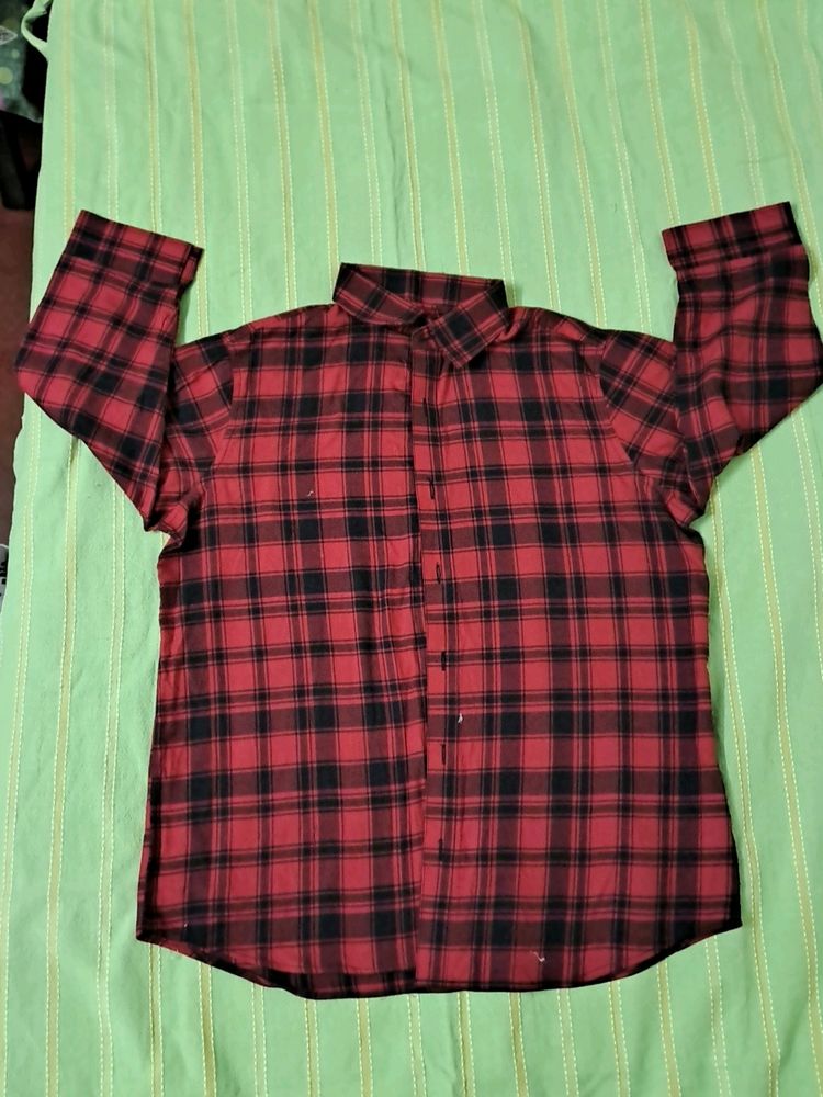 Women Black And Red Checkered Shirt