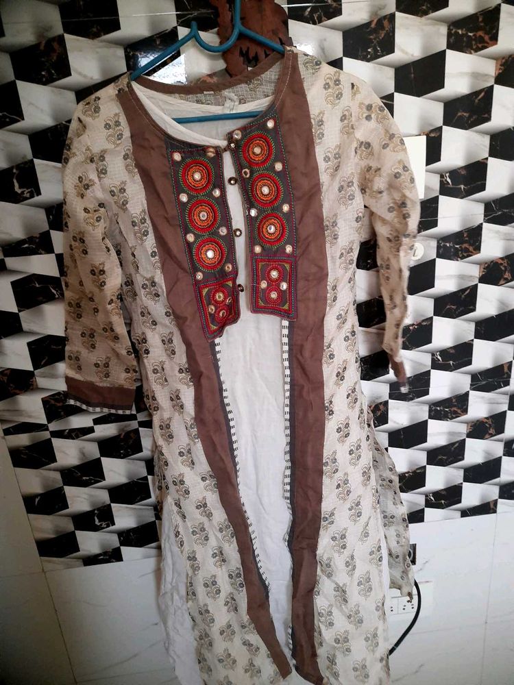 Cotton Kurta With Shrug