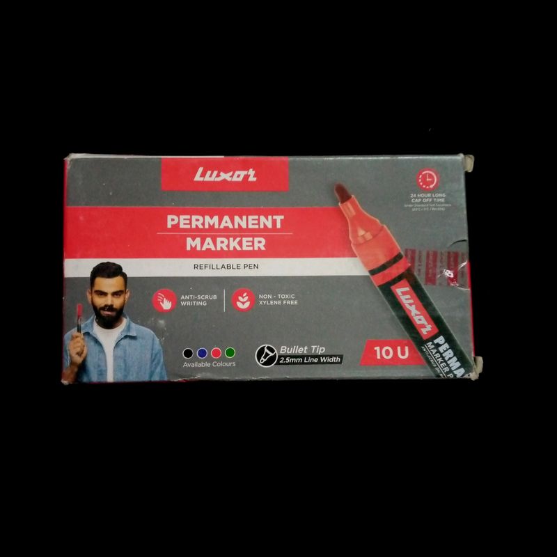 Permanent Marker Pen Box Luxor Red