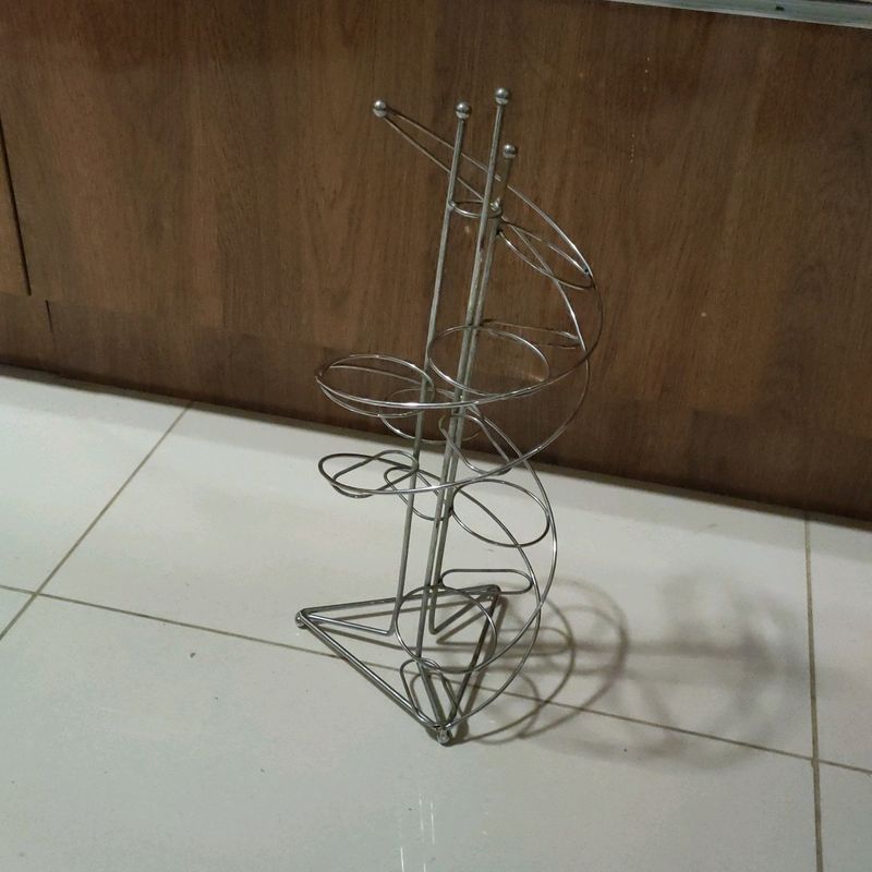 steel spiral glass holder stand